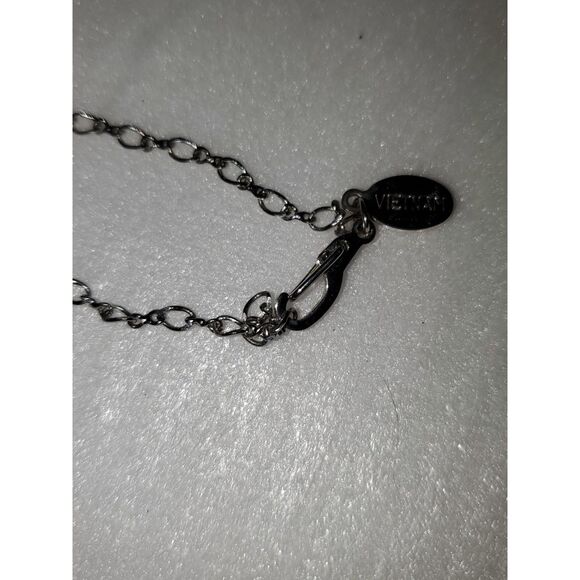 A Cookie Lee Ankle Bracelet Pink Rhinestone Flower Charm Silver Tone Chain - Picture 7 of 11